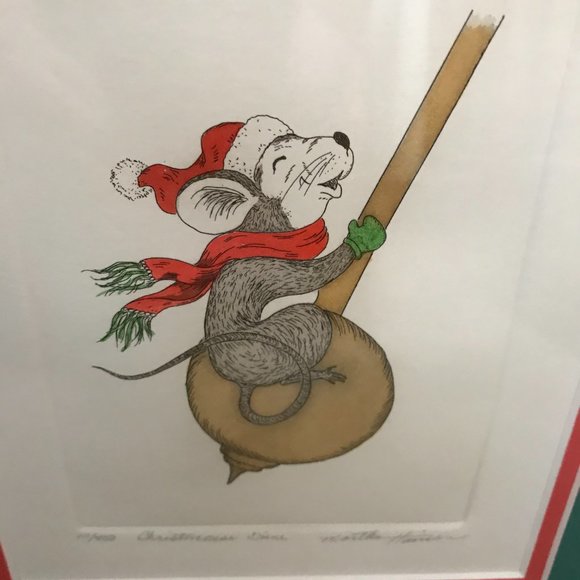 Martha Hinson "Christmouse Time" Signed/Framed Etching - Picture 4 of 8